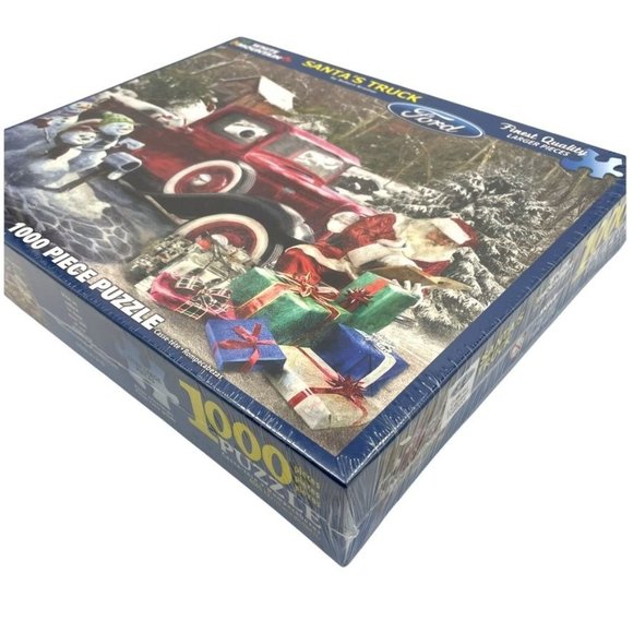 Santa's Truck FORD Red Pick-Up 1000 pc Christmas Puzzle Licensed Robert Kramer - Picture 4 of 10